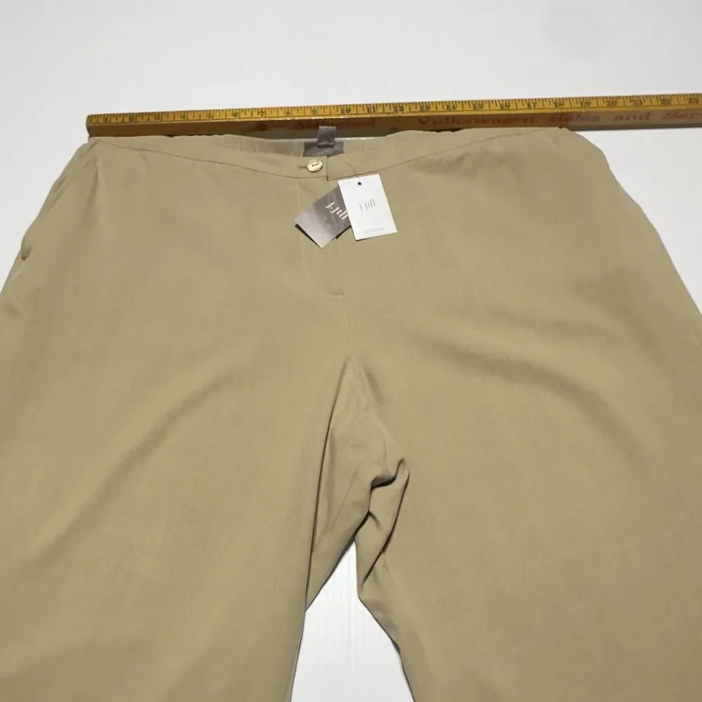 J. Jill Wide Leg 100% Silk Pants Size L Large Tan Khaki NWT - Picture 7 of 11